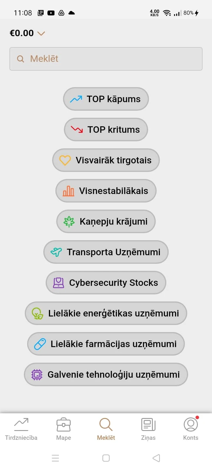 akcijų prekybos mobilioji programa)